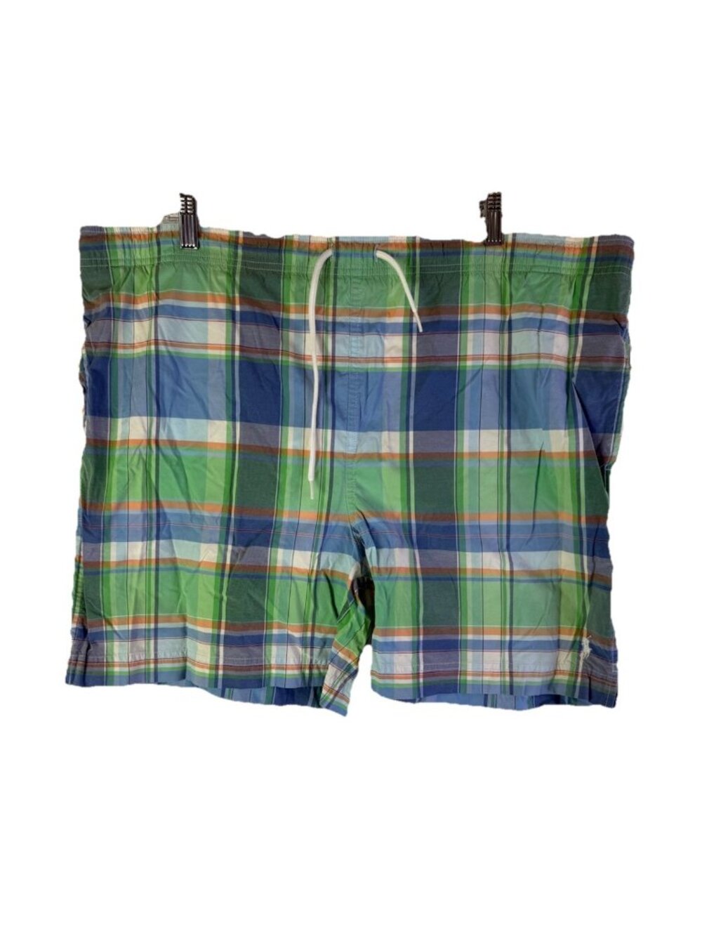 Vintage 90s Polo Ralph Lauren Swim Trunks Rainbow Madras Plaid Above Knee XL